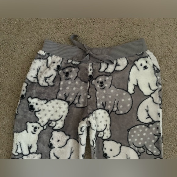 Justice Polar Bears Cozy Pajama Sleepwear Jogger Pants - Picture 4 of 7